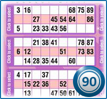 90 Ball Bingo Ticket