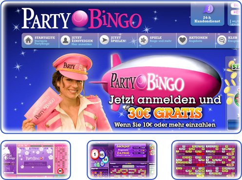 Moderne PartyBingo Webseite